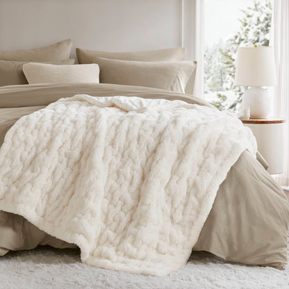 Ruched Fur Throw