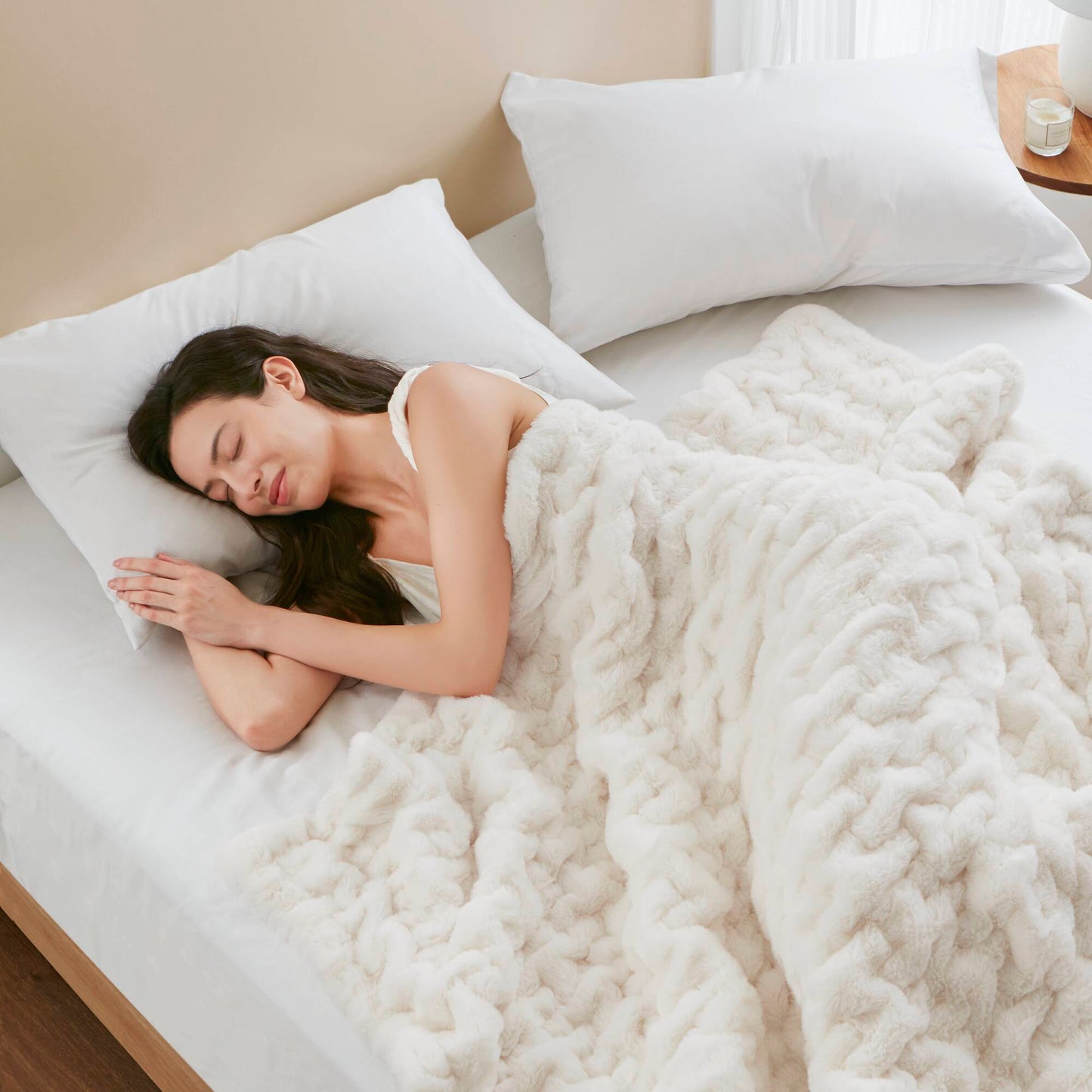 Ruched Fur Throw