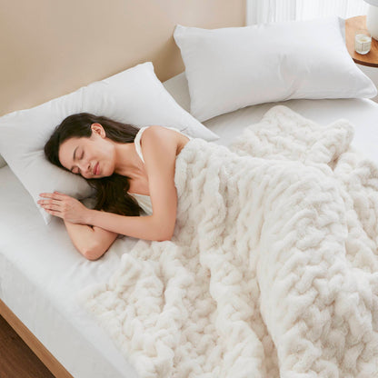 Ruched Fur Throw