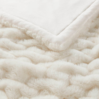 Ruched Fur Throw