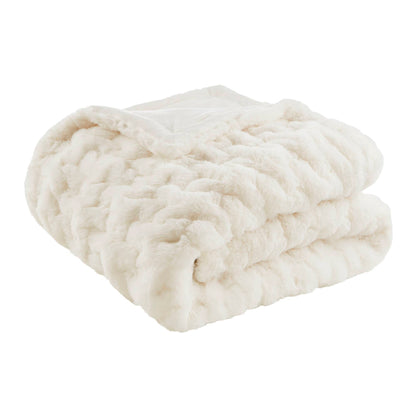 Ruched Fur Throw