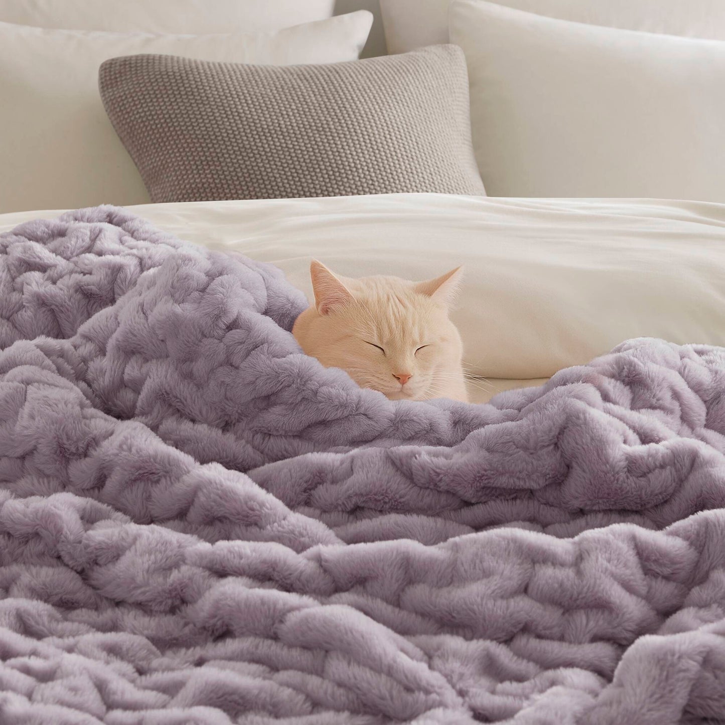 Ruched Fur Throw