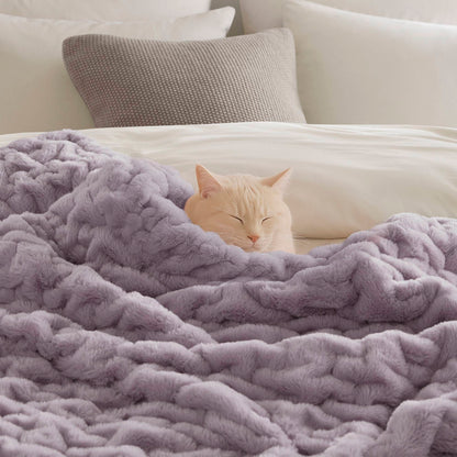Ruched Fur Throw