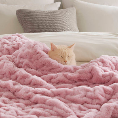 Ruched Fur Throw