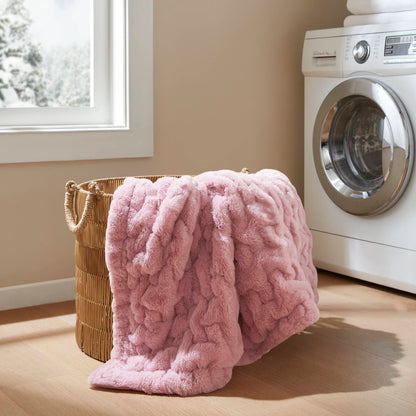 Ruched Fur Throw