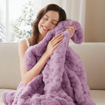 Ruched Fur Throw