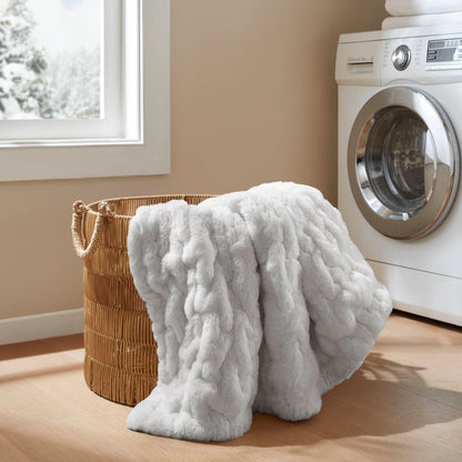 Ruched Fur Throw