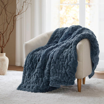 Ruched Fur Throw