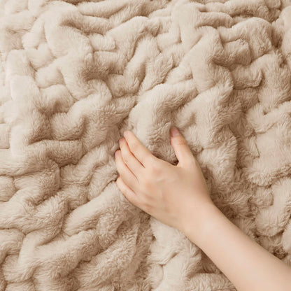 Ruched Fur Throw