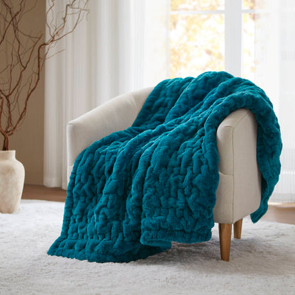 Ruched Fur Throw