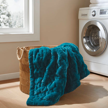 Ruched Fur Throw