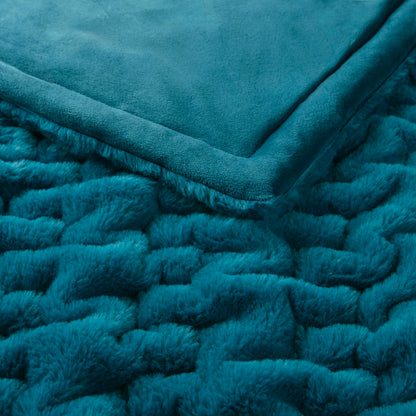 Ruched Fur Throw