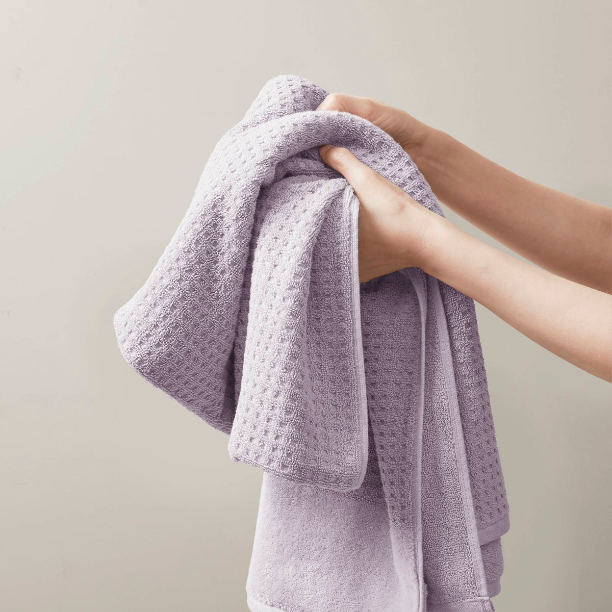 Spa Waffle Cotton Waffle Jacquard Antimicrobial Bath Towel 6-Piece Set