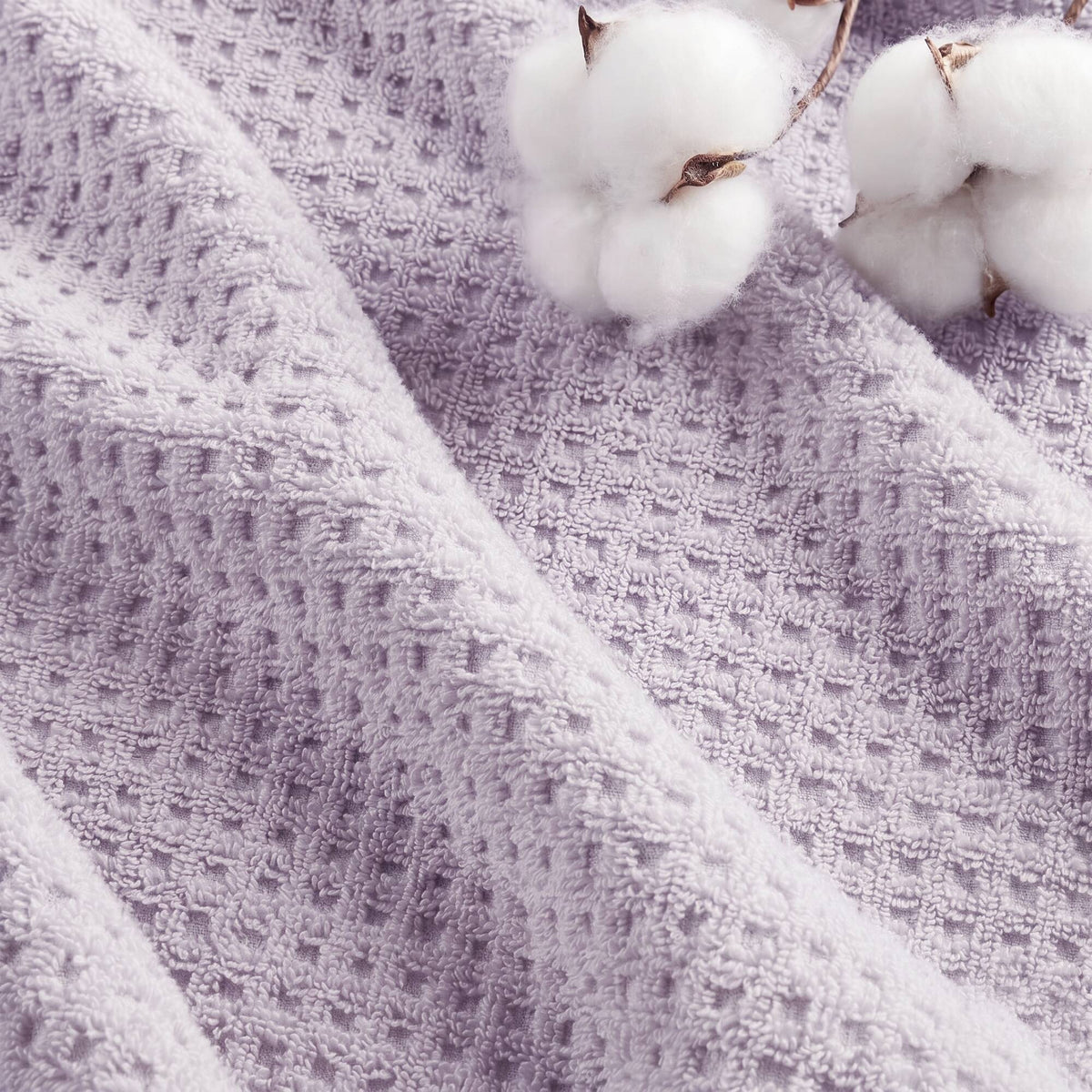 Spa Waffle Cotton Waffle Jacquard Antimicrobial Bath Towel 6-Piece Set