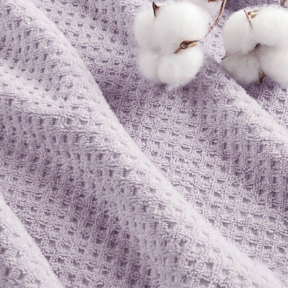 Spa Waffle Cotton Waffle Jacquard Antimicrobial Bath Towel 6-Piece Set