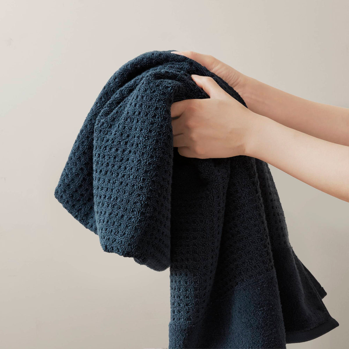 Spa Waffle Cotton Waffle Jacquard Antimicrobial Bath Towel 6-Piece Set