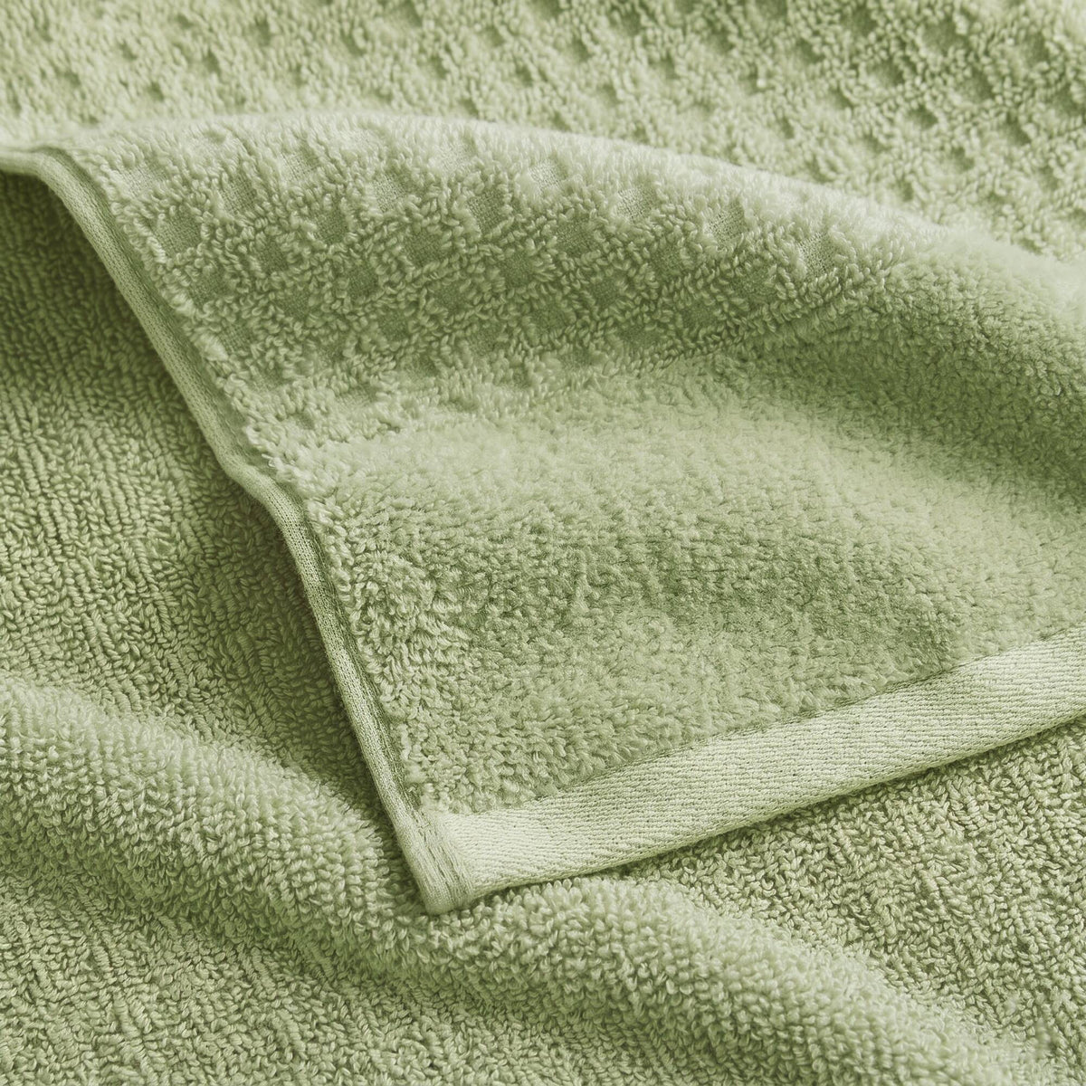 Spa Waffle Cotton Waffle Jacquard Antimicrobial Bath Towel 6-Piece Set