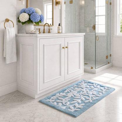 Serene Cotton Floral Tufted Bath Rug