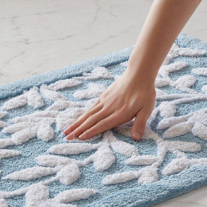 Serene Cotton Floral Tufted Bath Rug