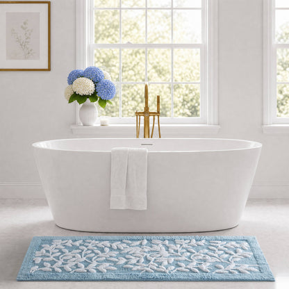 Serene Cotton Floral Tufted Bath Rug