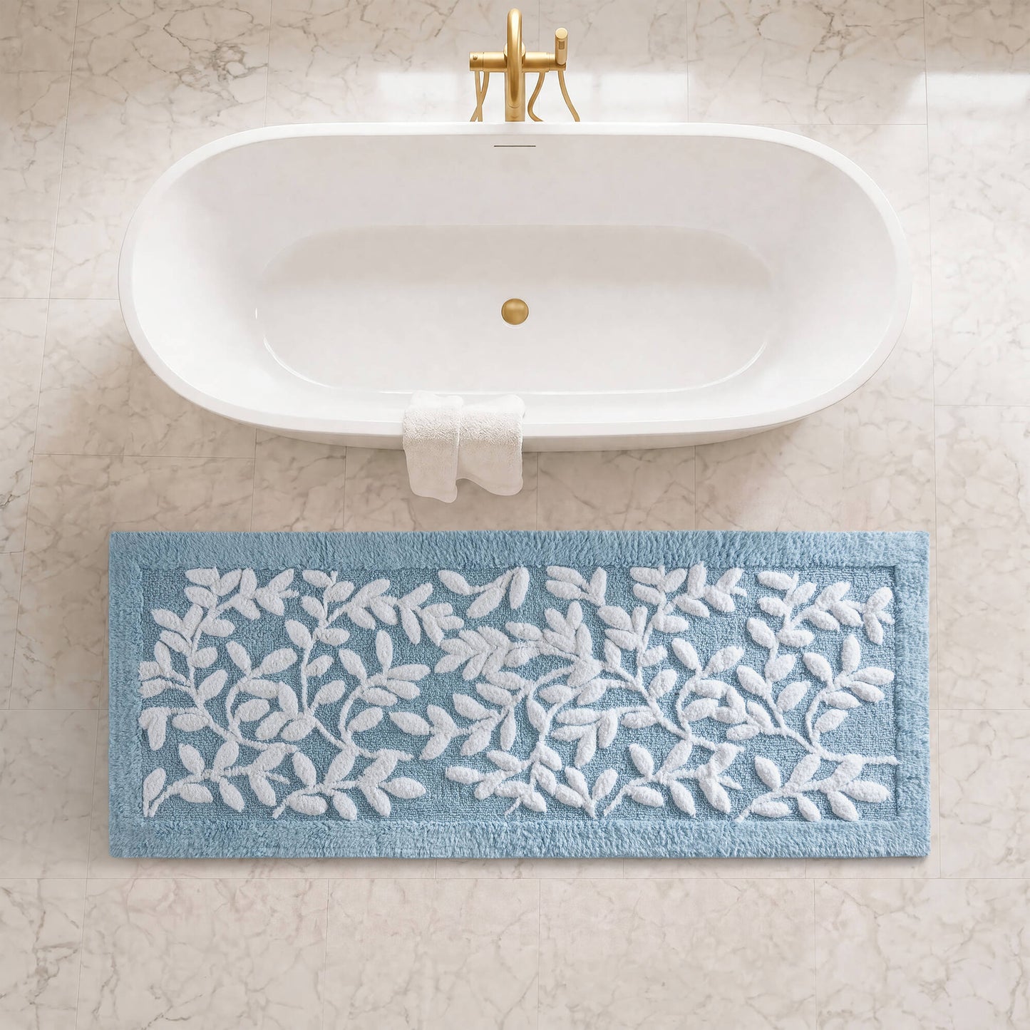Serene Cotton Floral Tufted Bath Rug