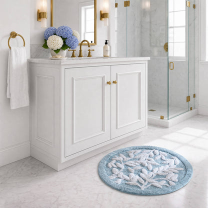 Serene Cotton Floral Tufted Bath Rug
