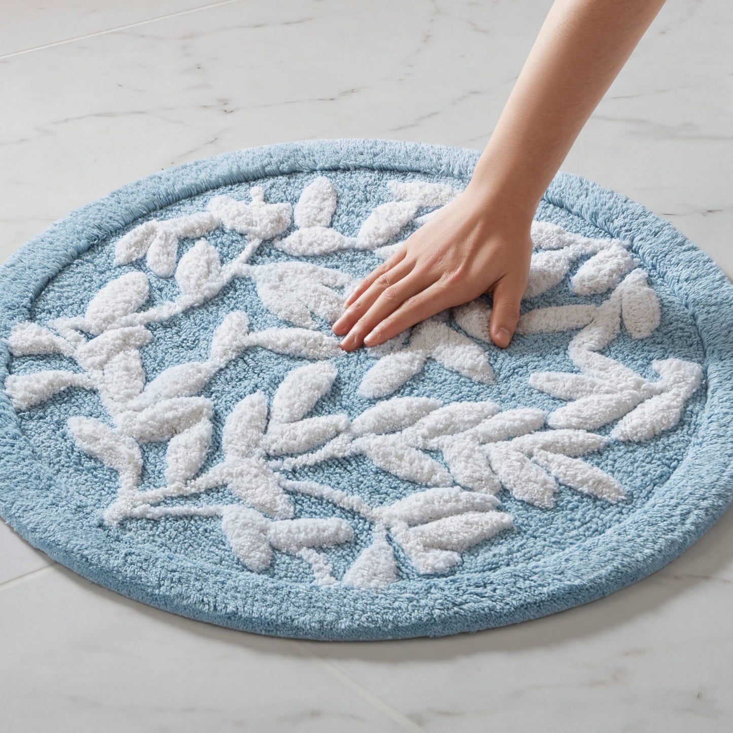 Serene Cotton Floral Tufted Bath Rug