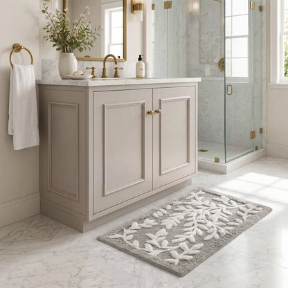 Serene Cotton Floral Tufted Bath Rug