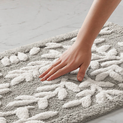 Serene Cotton Floral Tufted Bath Rug