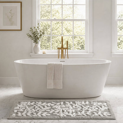 Serene Cotton Floral Tufted Bath Rug
