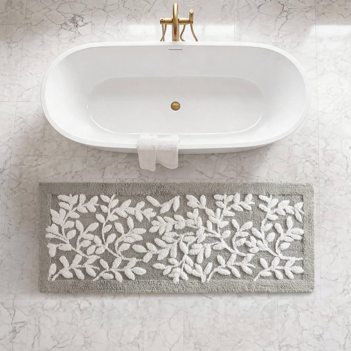 Serene Cotton Floral Tufted Bath Rug