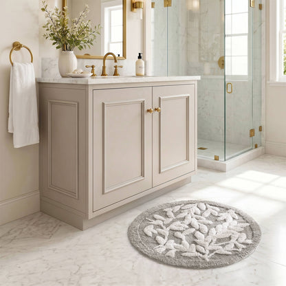 Serene Cotton Floral Tufted Bath Rug