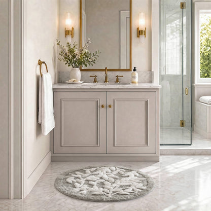 Serene Cotton Floral Tufted Bath Rug