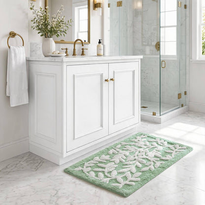 Serene Cotton Floral Tufted Bath Rug