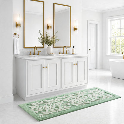 Serene Cotton Floral Tufted Bath Rug