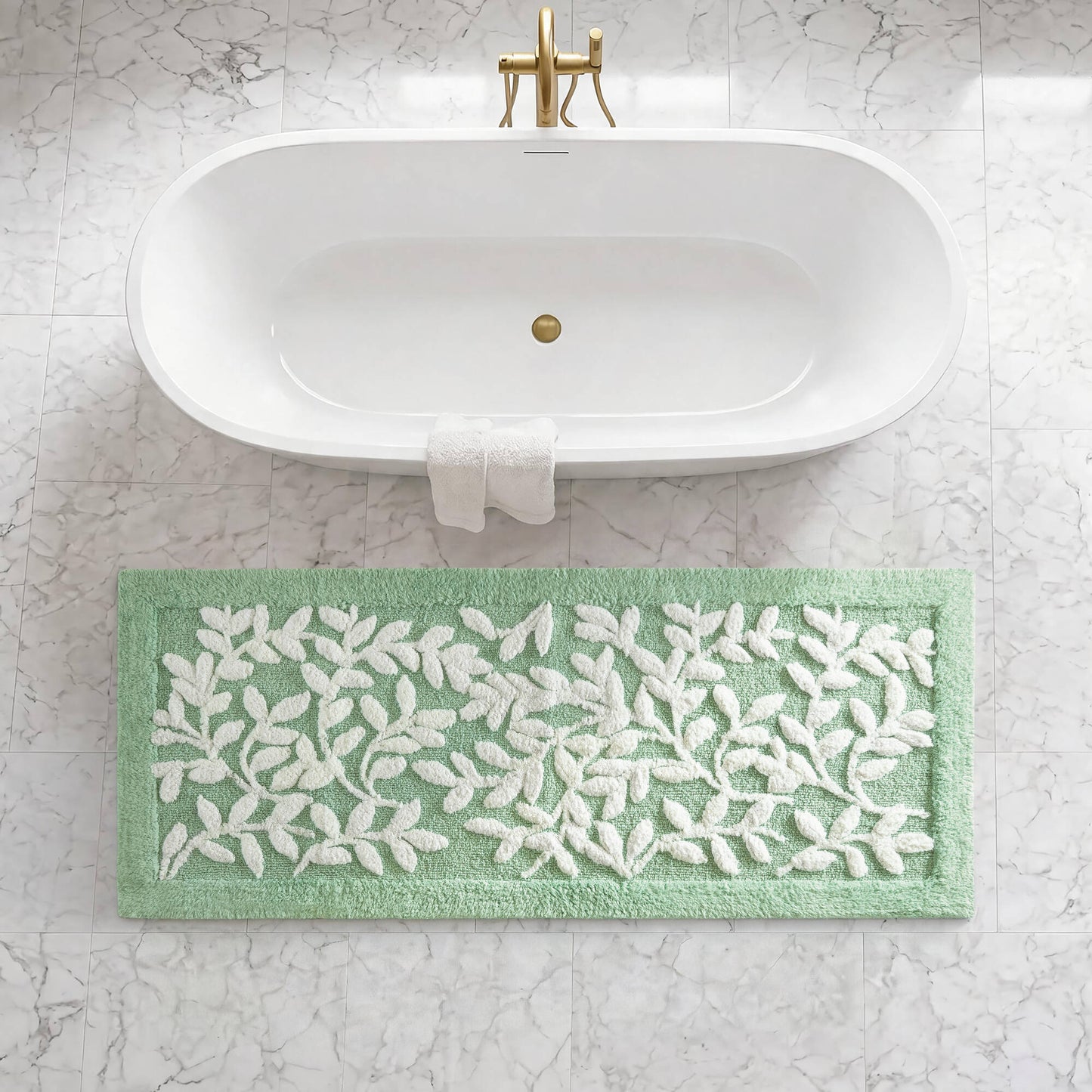 Serene Cotton Floral Tufted Bath Rug