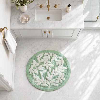 Serene Cotton Floral Tufted Bath Rug