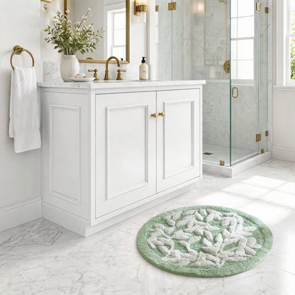 Serene Cotton Floral Tufted Bath Rug