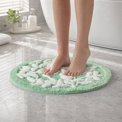 Serene Cotton Floral Tufted Bath Rug
