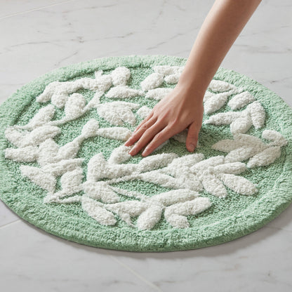 Serene Cotton Floral Tufted Bath Rug