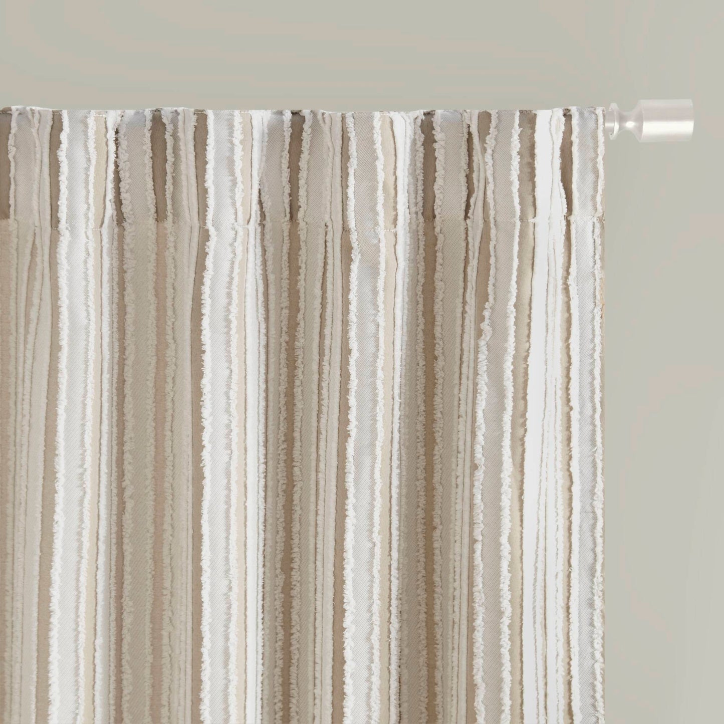 Taylor Clipped Jacquard Light Filtering Rod Pocket/Back Tab Single Curtain Panel