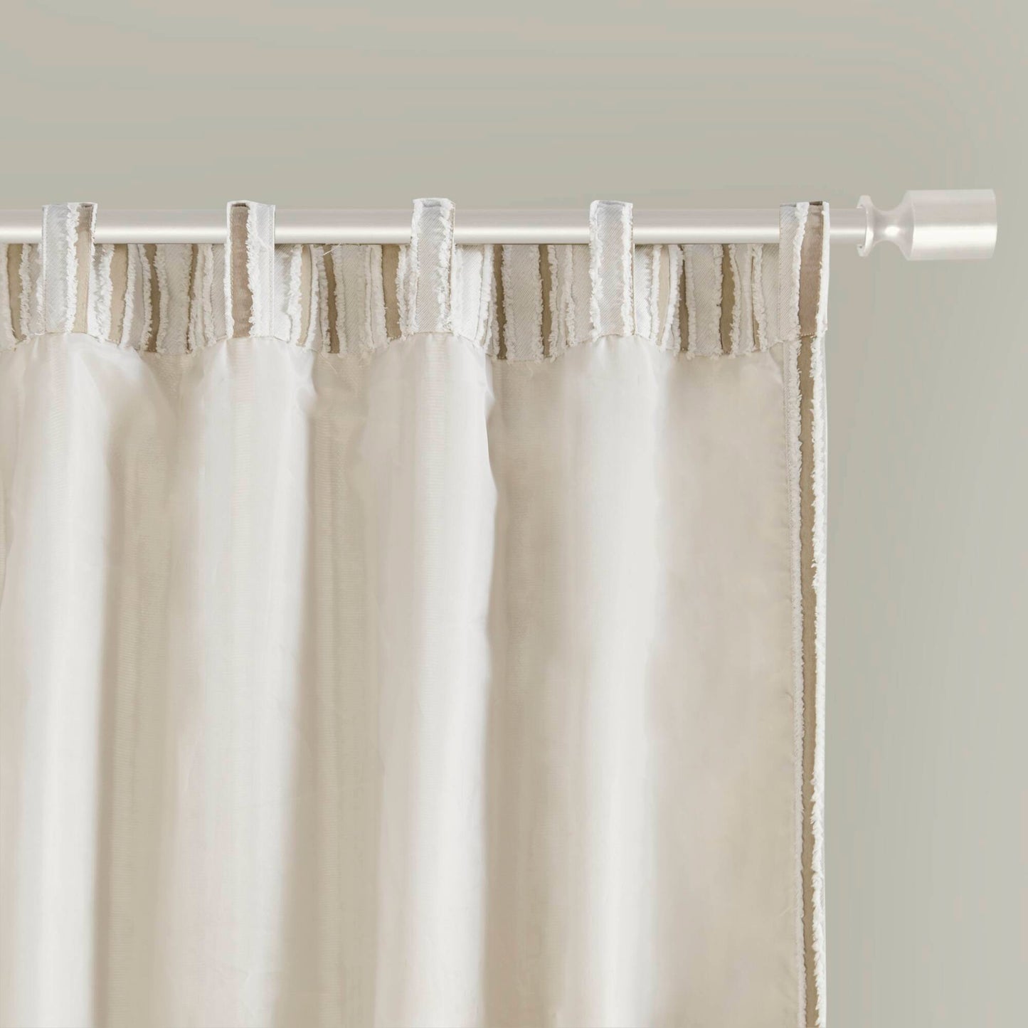 Taylor Clipped Jacquard Light Filtering Rod Pocket/Back Tab Single Curtain Panel