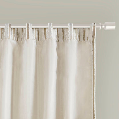 Taylor Clipped Jacquard Light Filtering Rod Pocket/Back Tab Single Curtain Panel