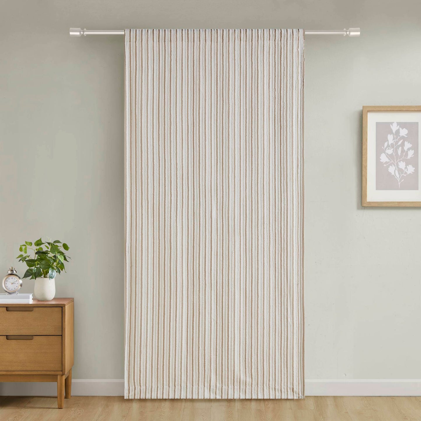 Taylor Clipped Jacquard Light Filtering Rod Pocket/Back Tab Single Curtain Panel