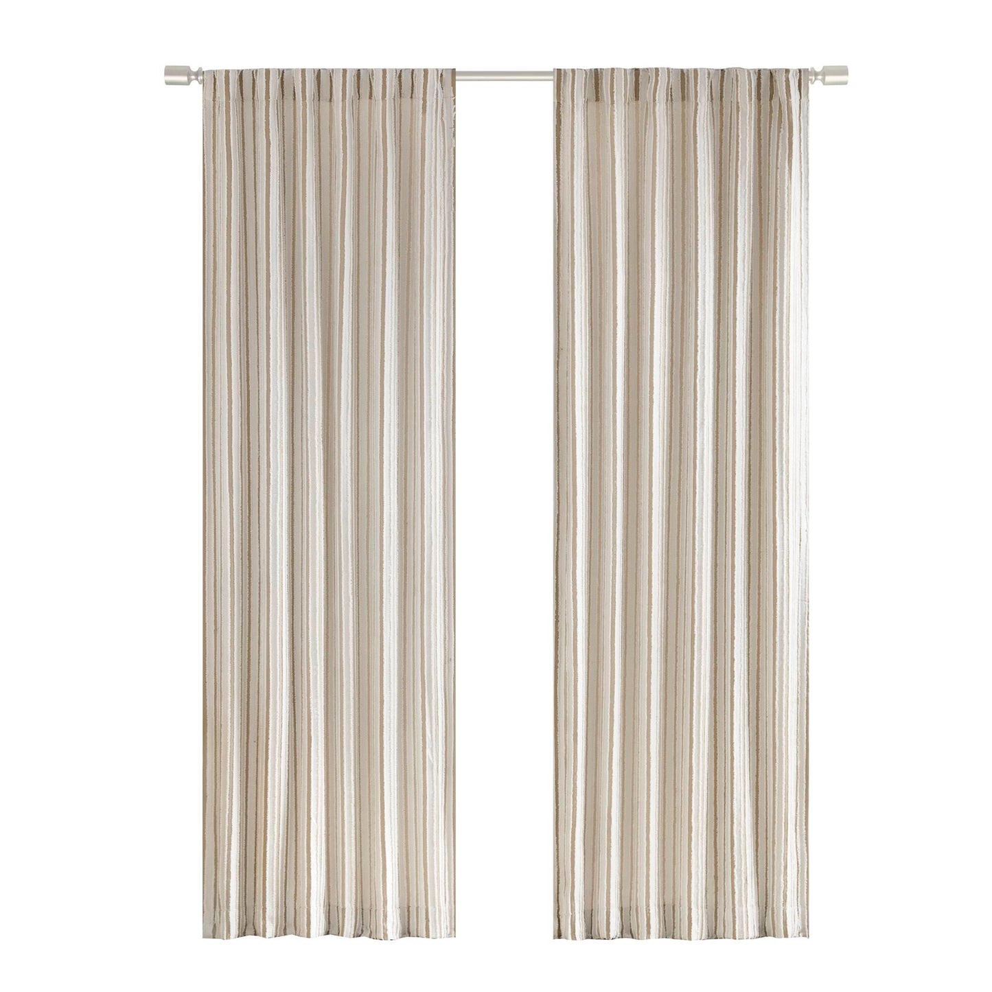 Taylor Clipped Jacquard Light Filtering Rod Pocket/Back Tab Single Curtain Panel