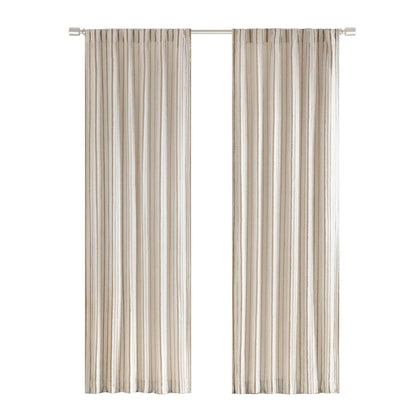 Taylor Clipped Jacquard Light Filtering Rod Pocket/Back Tab Single Curtain Panel