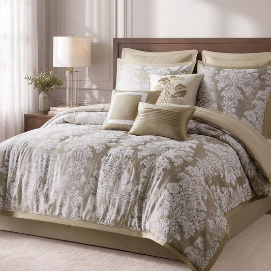 Tristan 9-Piece Chenille Jacquard Comforter Set