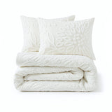 Veronica 3 Piece Tufted Cotton Chenille Floral Duvet Cover Set