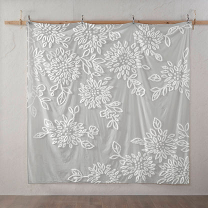 Veronica 3 Piece Tufted Cotton Chenille Floral Comforter Set