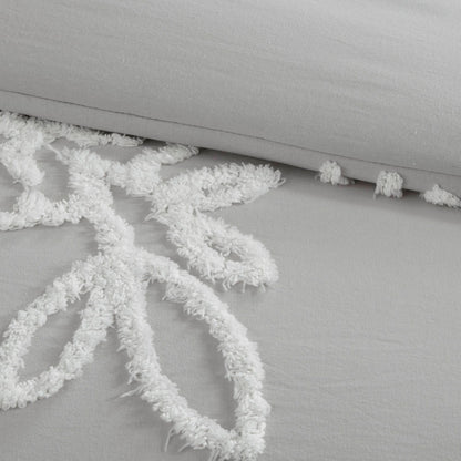 Veronica 3 Piece Tufted Cotton Chenille Floral Comforter Set